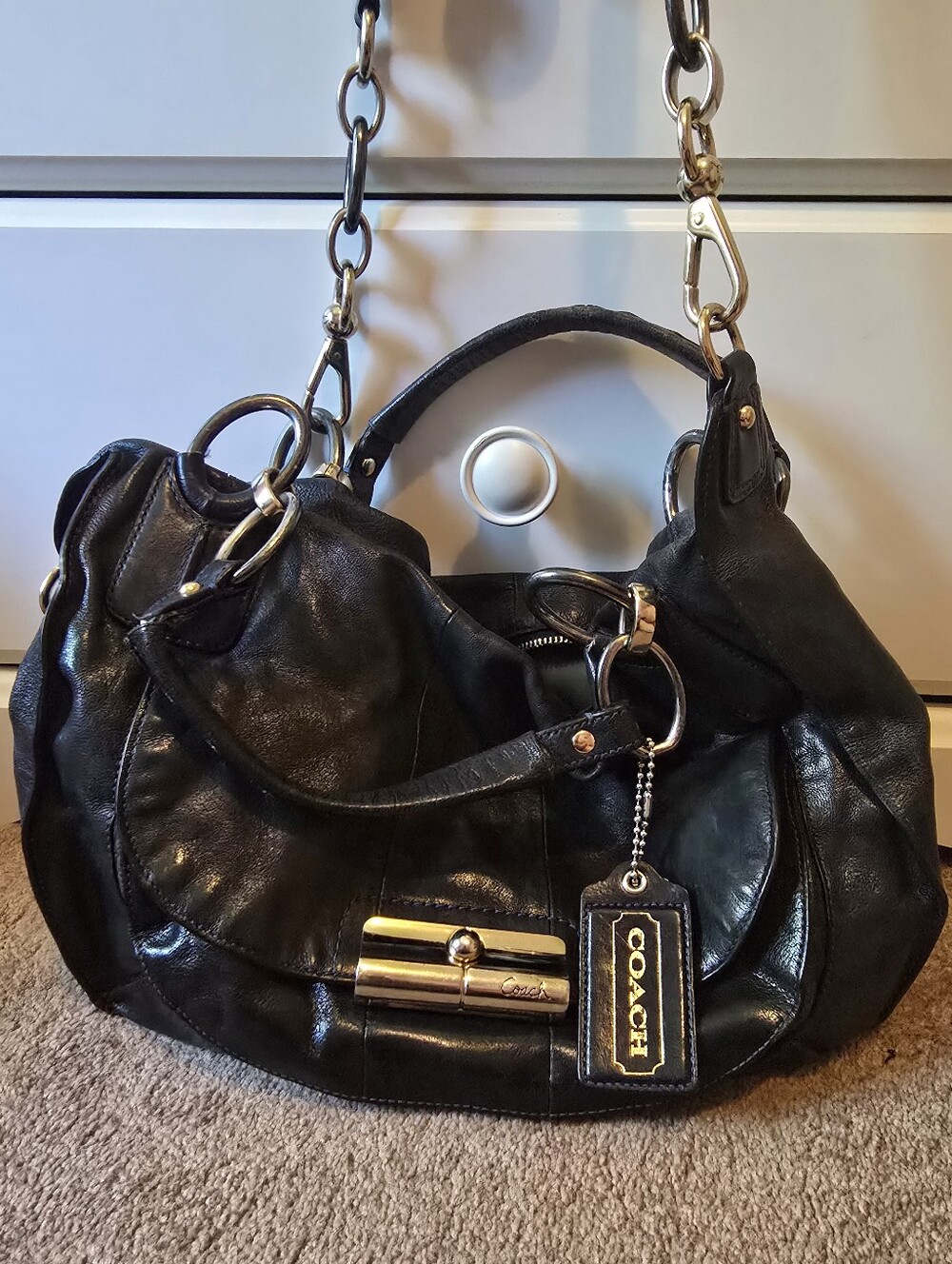 Coach Kristin Black Hobo Bag Women's Leather Collection